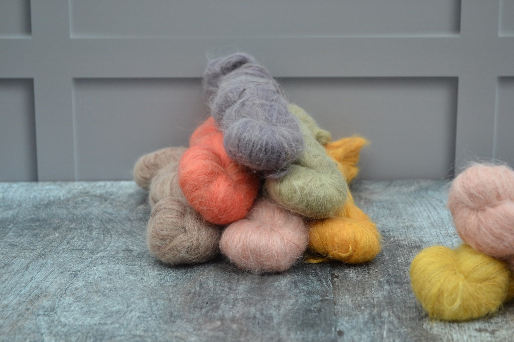 Hand Dyed Yarn, dyed with natural dyes - Suri Alpaca/Mulberry Silk