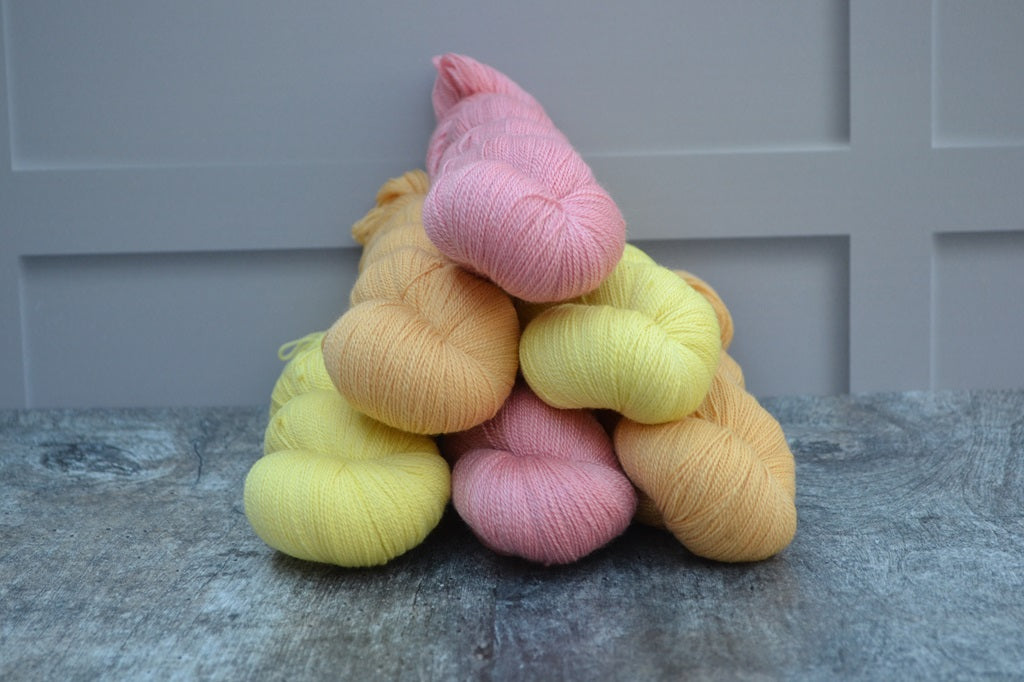 Hand dyed yarn, lace weight yarn dyed with natural dyes