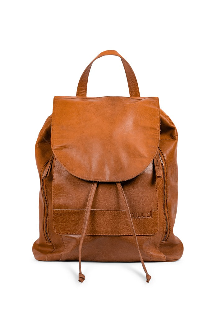 muud Gimo leather backpack in Whisky 2