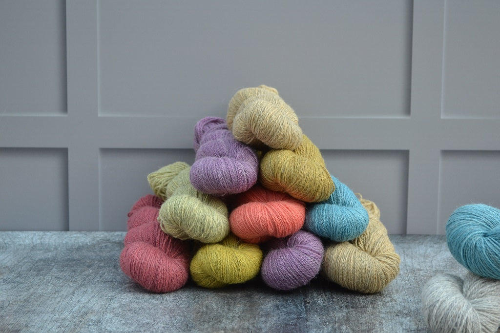 Hand Dyed Yarn, dyed with natural dyes- Welsh Alpaca