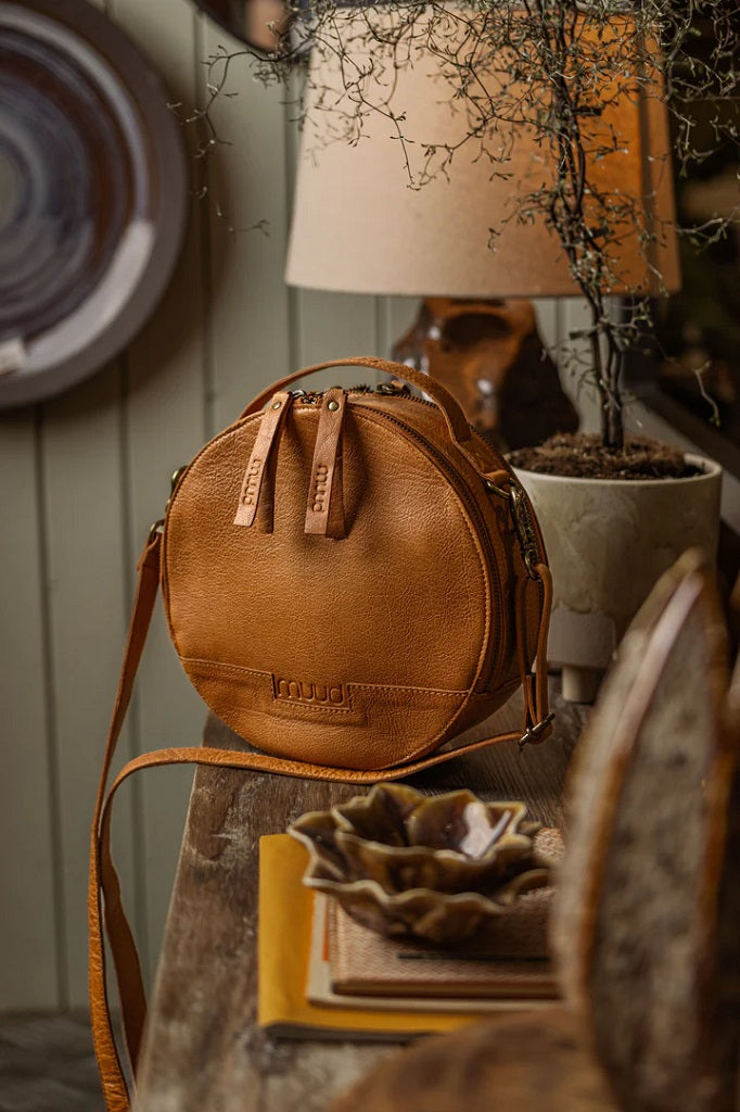 muud Bella Bag, a Round Cross-body Leather Bag