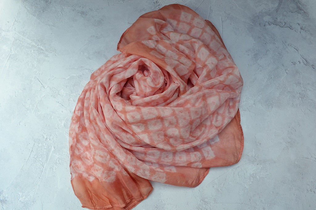 Hand dyed silk scarf