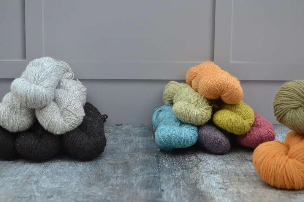 Welsh Yarn. Hand dyed Welsh yarn is dyed with natural dyes
