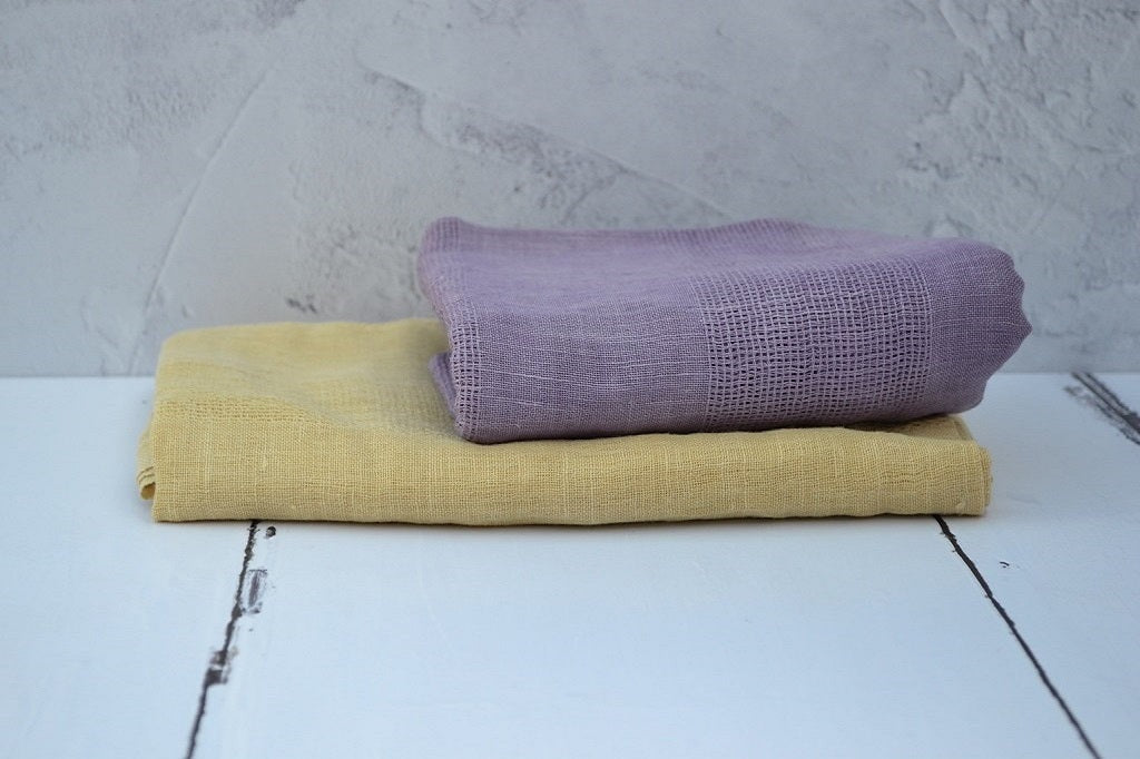 Handwoven Linen scarves woven in self-stripe design creating texture. Natural dyes only. No chemicals used in dyeing process