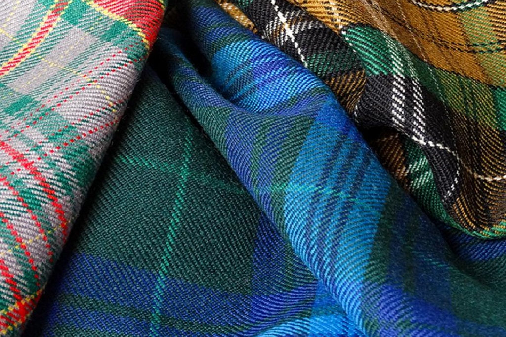 Welsh Tartan Scarves and Keyrings. Available in over 40 Welsh tartans by surname