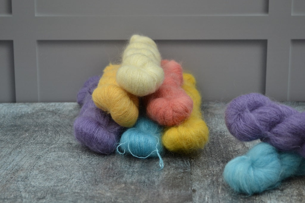 Hand Dyed Yarn, dyed with natural dyes - Kid Mohair/Silk
