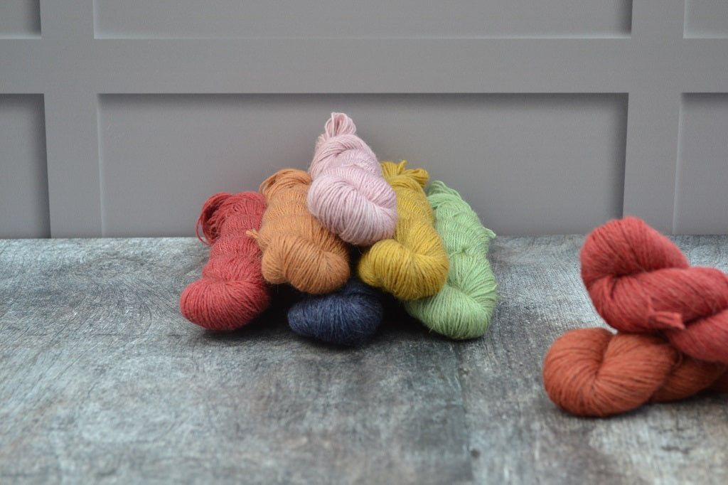 Hand Dyed Yarn, hand dyed using natural dye - BFL/Alpaca/Cashmere
