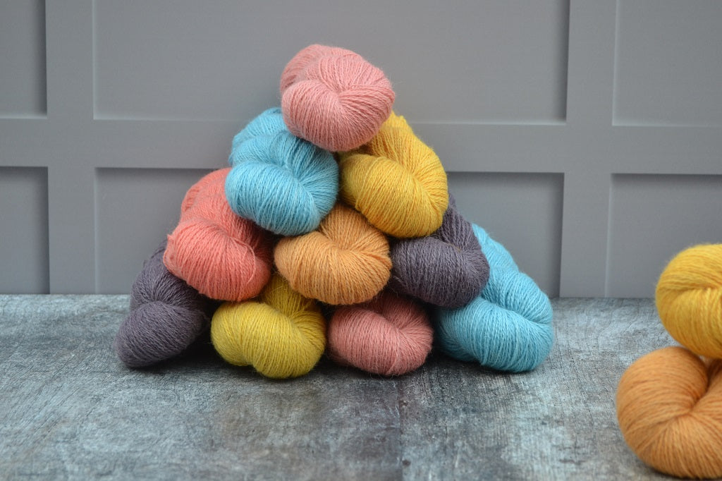 Hand Dyed Yarn, dyed with natural dyes - Welsh wool Kid Mohair