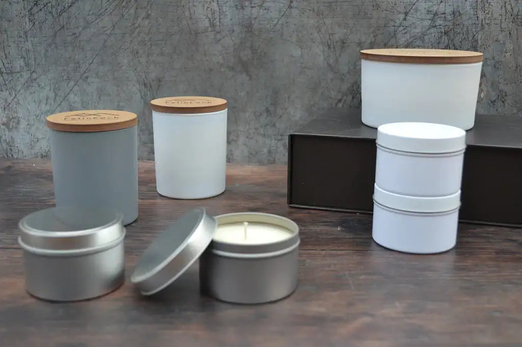 Learn how to make candles in glass containers, and candles in tins