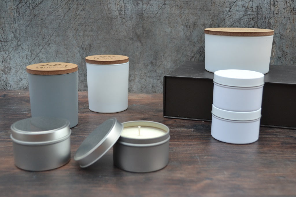 Candles in Tins - Siler Grey in Three Sizes