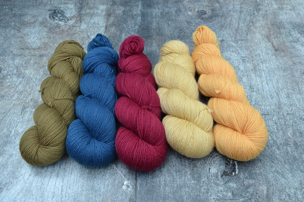 Hand Dyed Yarn, dyed with natural dyes - Bluefaced Leicester 4 ply 2