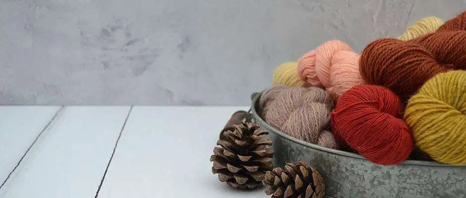 Hand dyed yarn and fibre, dyed with natural dyes. 