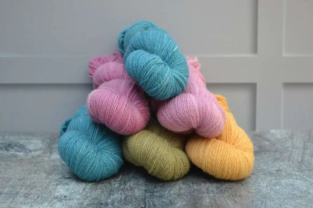 Hand dyed yarn, dyed with natural dyes only