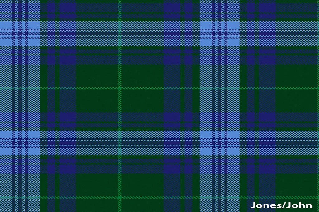 Welsh tartan. Welsh tartan scarf by surname, Jones.
