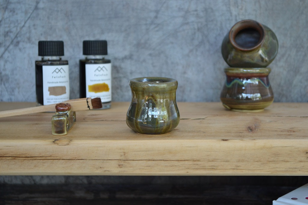 Handmade, hand thrown ceramic inkwells. Design 5