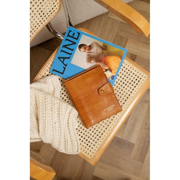 ReDesigned PROJECT 67 is a booklet style needle case. With several pages for different types of knitting needles. Burned tan 4