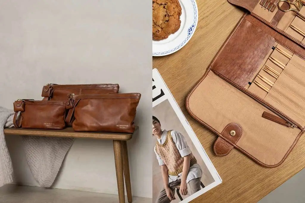 Re:Designed leather knitting bags, cases and organisers, combine quality, functionality and craftsmanship. Each design is meticulously handmade.