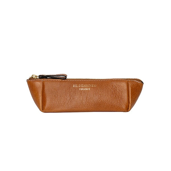 ReDesigned PROJECT 11 is a small triangular leather Tool Case for knitting needles or crochet hooks.
