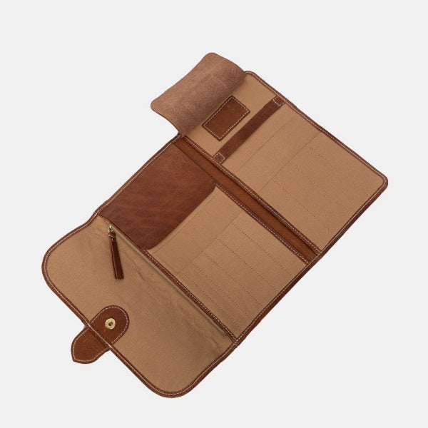 Re:Designed Project 15 Compact Leather Organiser Walnut Gold