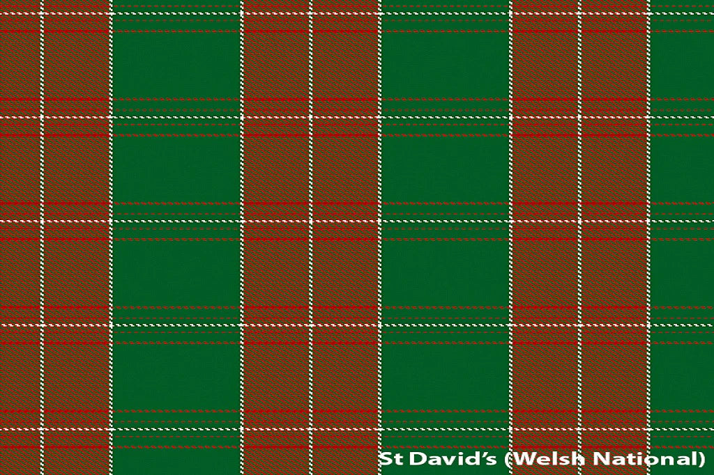 Welsh tartan. Welsh tartan scarf by surname - Patron Saint of Wales, St David