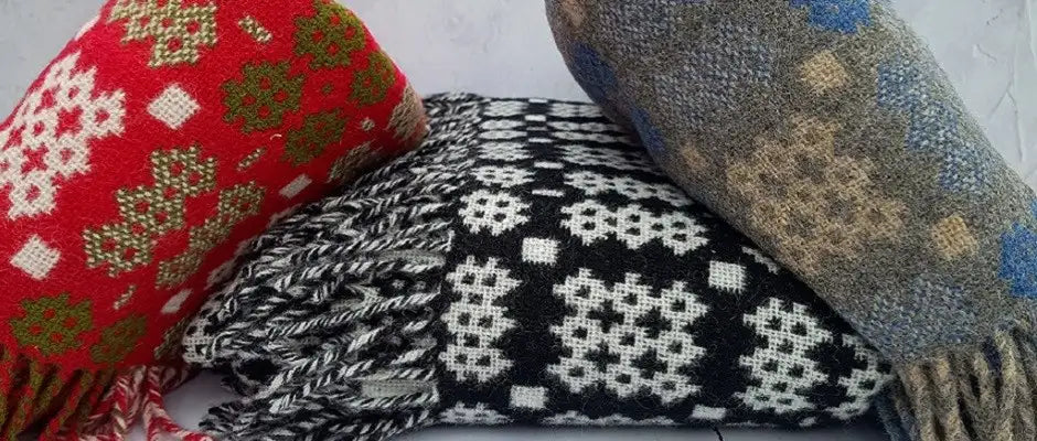 Welsh Blankets - woven in Wales in traditional Caernarfon Portcullis patterns