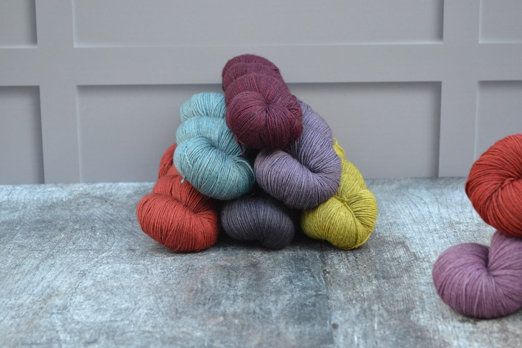 Hand Dyed Yarn, dyed with natural dyes - Merino Yak sock