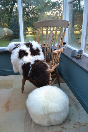 Sheepskin footstools handmade with 100% real sheep wool - 3
