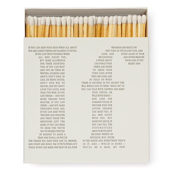 Archivist Matches - Luxury matches, named If by Rudyard Kipling