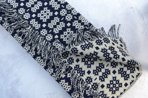 Welsh blankets - Indigo and Off White