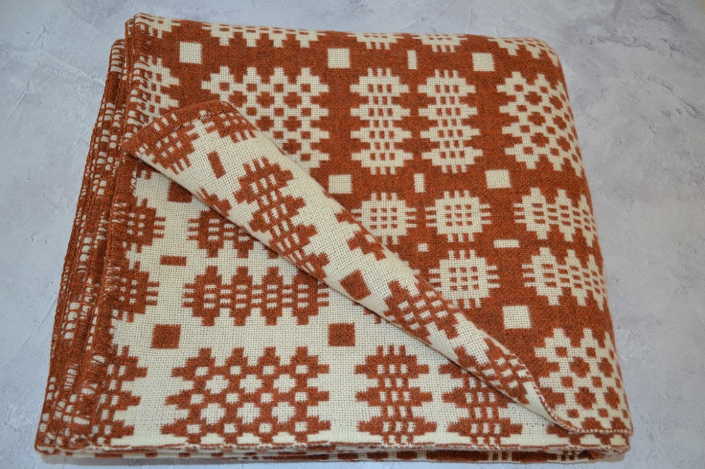 Pentre Ifan children's tapestry blanket - Small. Welsh tapestry blankets for children and baby blankets, traditionally woven in Wales with the iconic double weave reversible pattern 12