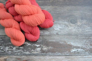 Hand dyed yarn with natural dyes - Corriedale sock yarn