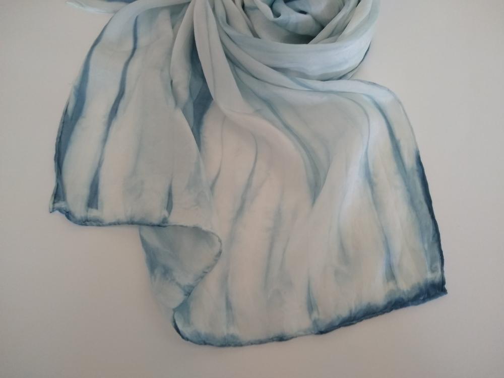 Hand dyed silk scarf