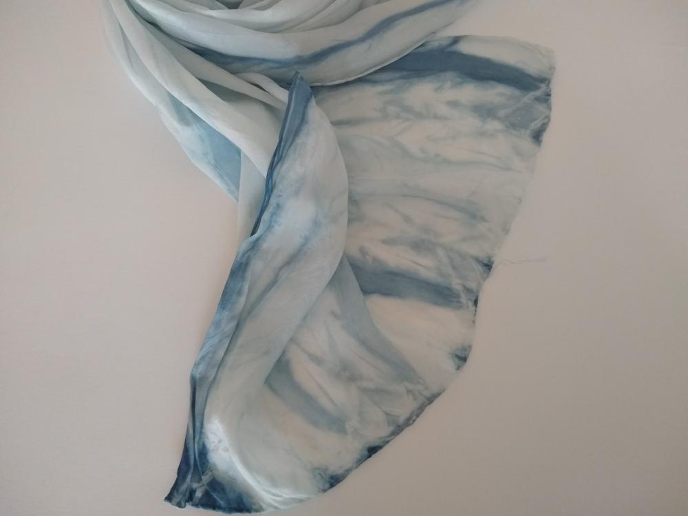 Hand dyed silk scarves