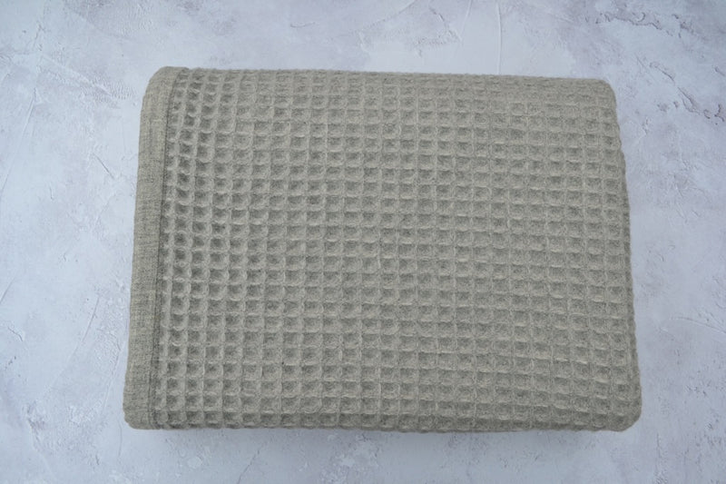 Waffle weave Welsh blankets FelinFach