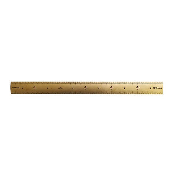 Cohana - Brass Ruler - Beautiful brass ruler features so-called ‘bamboo’ markings on its surface.  The laser-engraved bamboo markings and the curved shape of the scale creates an elegant and timeless piece that ages well over time