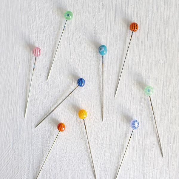 Cohana - Tombo-dana Glass Bead Sewing Pins - Exquisite sewing pins featuring a tombo-dama glass bead on the head produced in a variety of colours and unique designs. Tombo-dama literally means "dragonfly's eye - 2